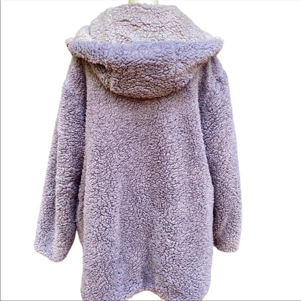 UO Reversible Fleece Hooded Purple Jacket - Picture 14 of 16